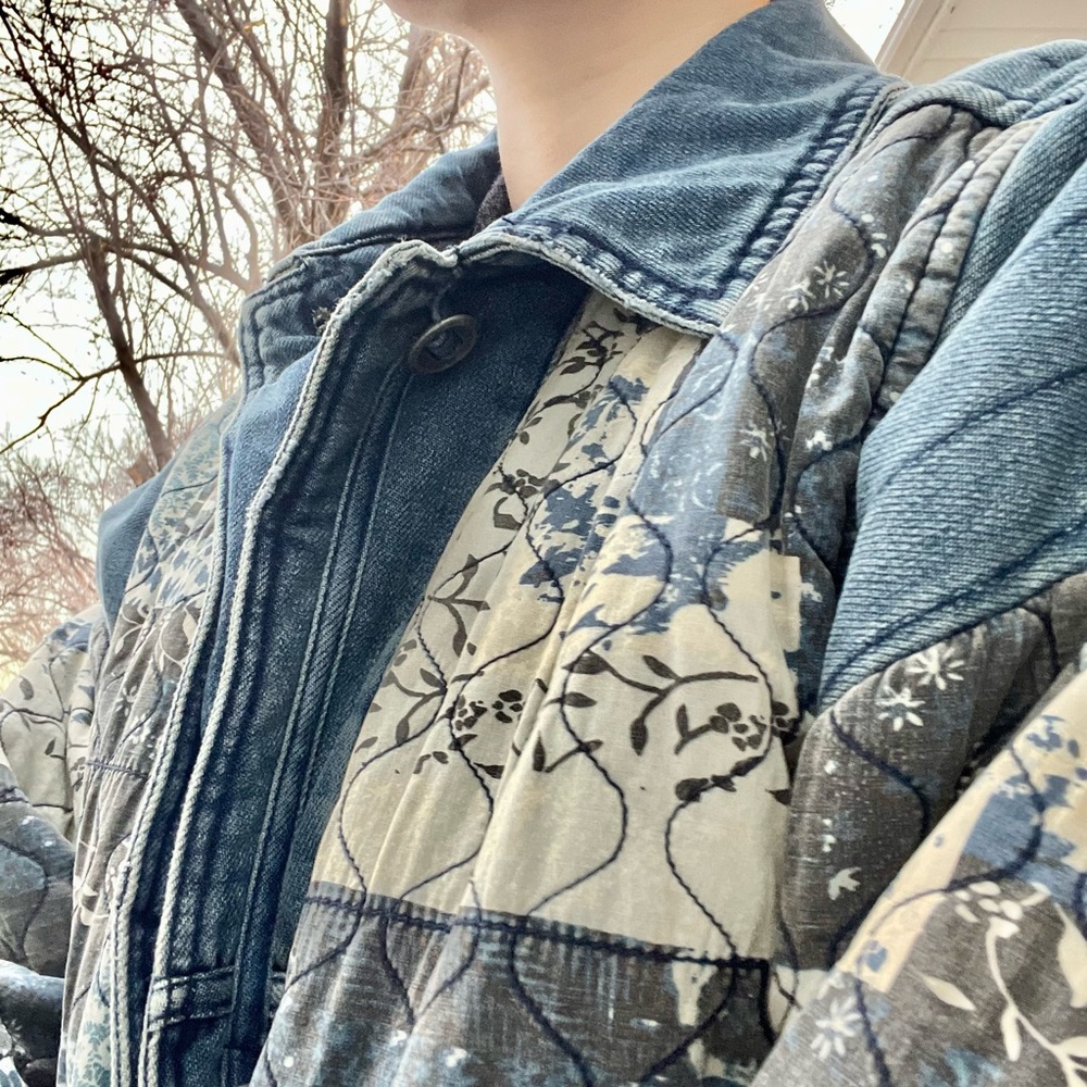 Beautiful Free People Quilted Denim Coat - Picture 5 of 7